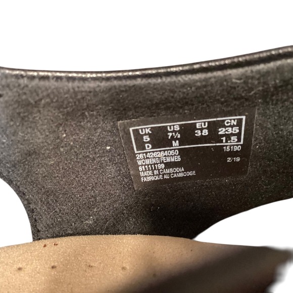 Clarks Collection Lafley Alaina Black Leather Espadrille Wedge Sandals 7.5M EUC - Picture 9 of 9